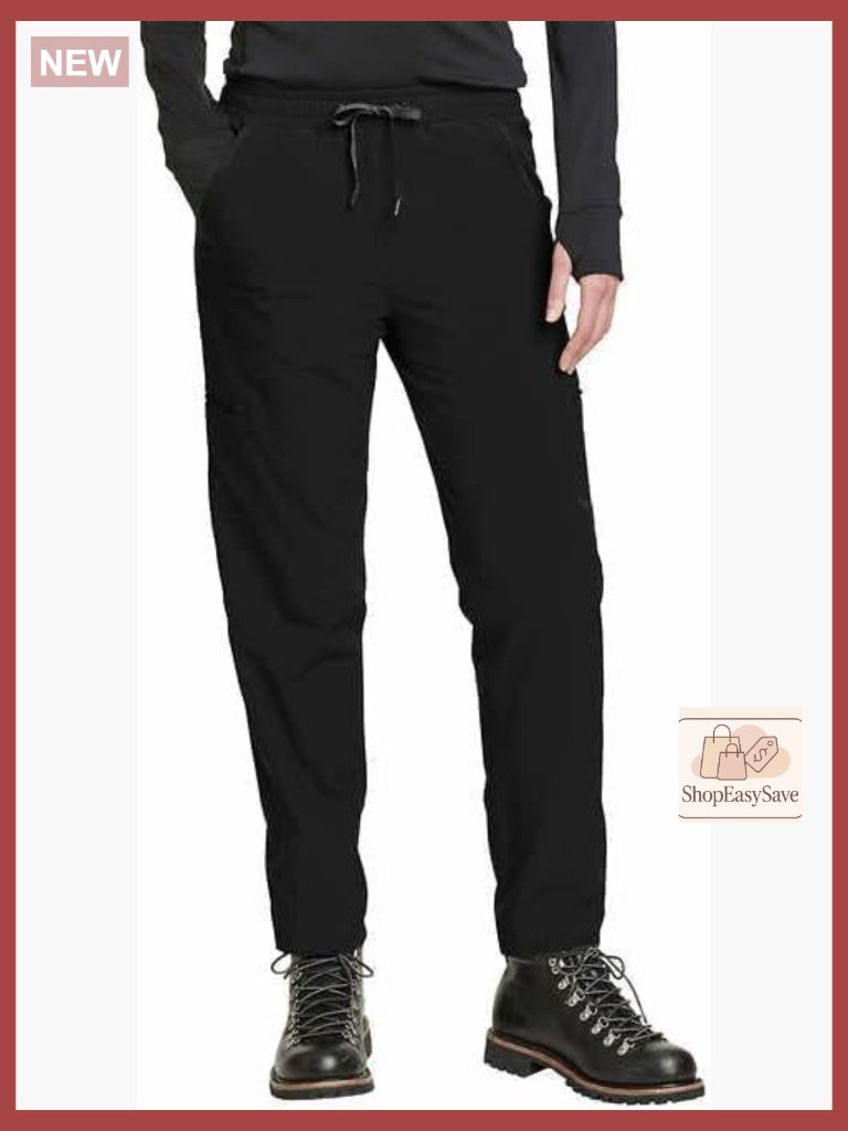 Fleece Lined Pull-On Pants With Pockets - Stretch Water Resistant